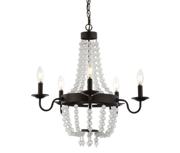 Nova 21.5" Acrylic Beaded LED Chandelier - JONATHAN Y